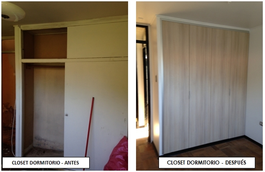 CLOSET SEGUNDO DORMITORIO ANTES Y DESPUÉS