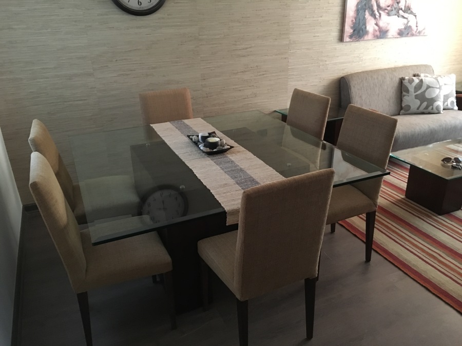 Foto: comedor 6 personas base tipo h en madera y cubierta vidrio ... Vidrio comedor diseño
