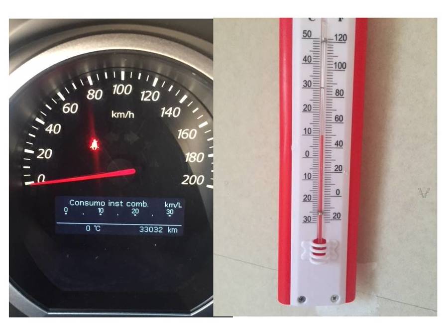 comparación de temperatura , exterior e interior sin calefacción