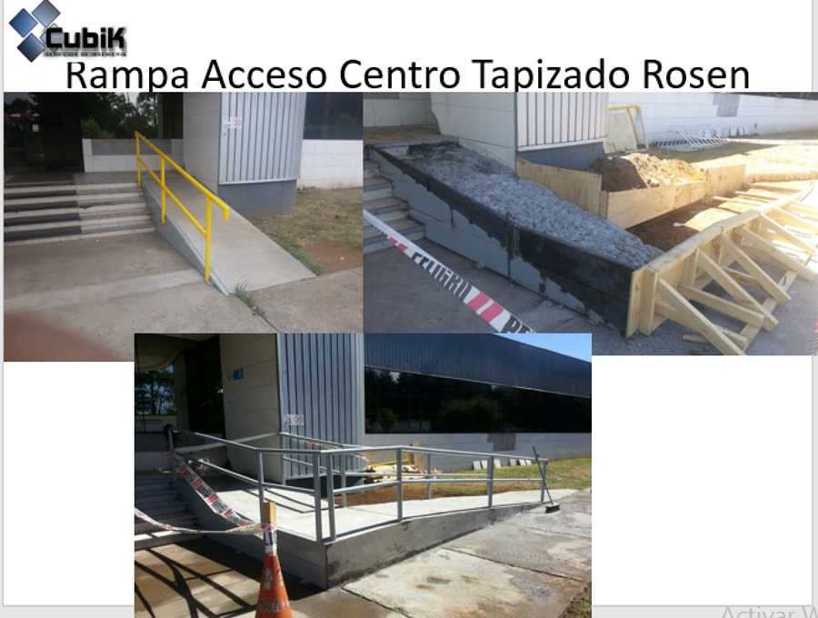 Construcción de rampa de acceso planta tapizados rosen