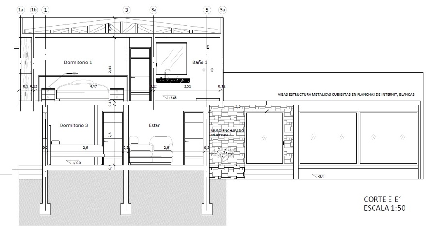 Corte en planimetria