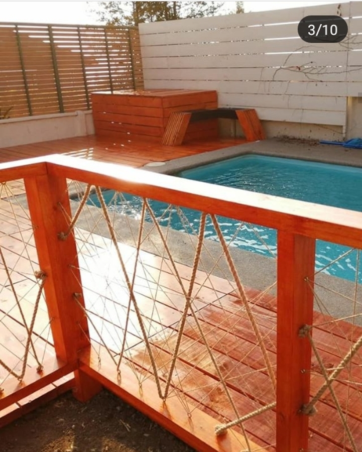 diseño de baranda y bancos