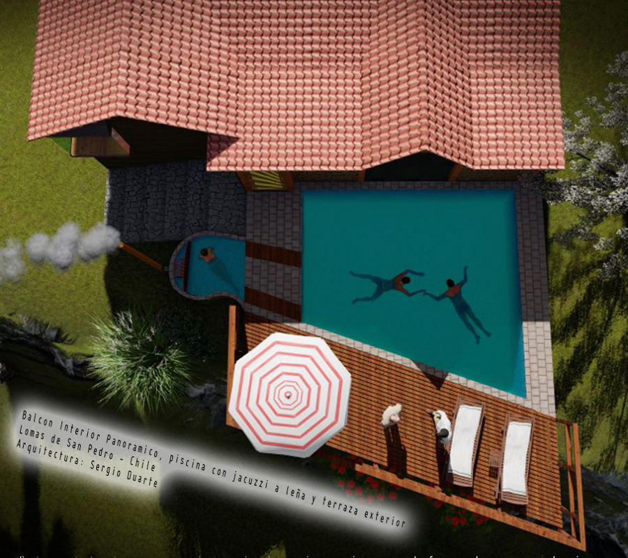 Diseño de piscina terraza y balcón interior