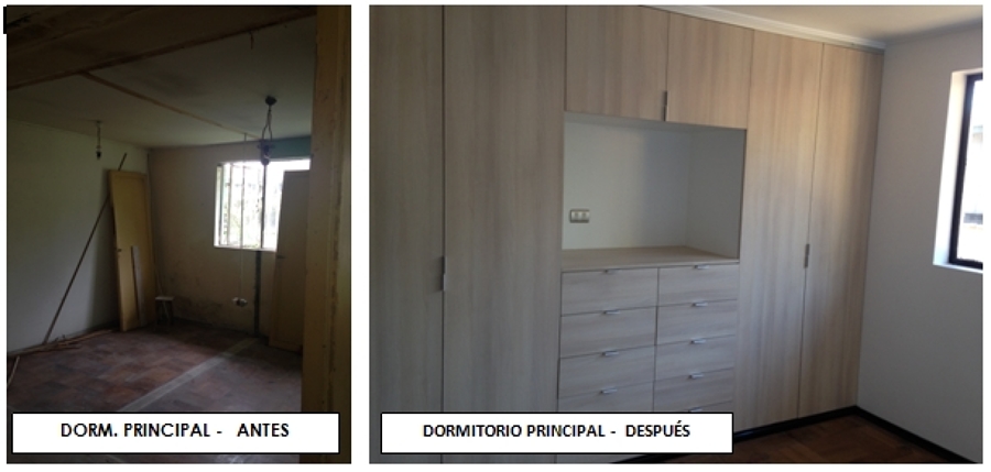 DORMITORIO PRINCIPAL ANTES Y DESPUÉS