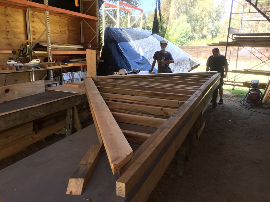 Esquema de vigas de cubierta en frontón.