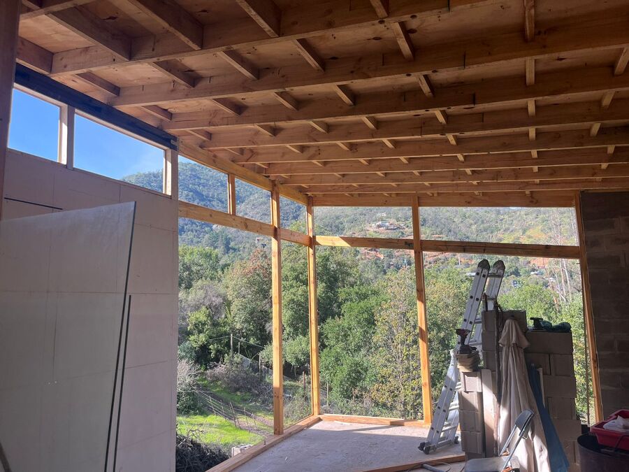Estructura de cielo living-comedor