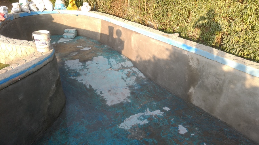 estuco muralla terminado