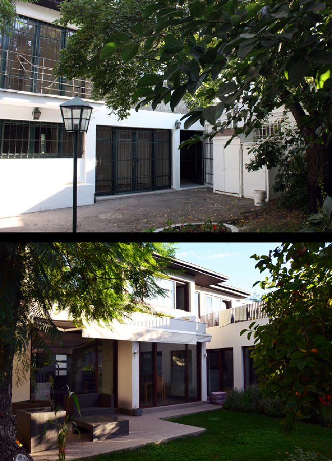 Fachada posterior: antes y después