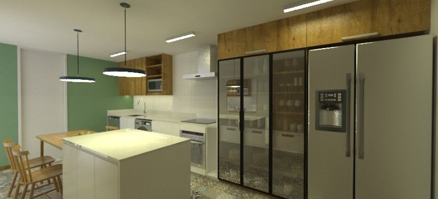 Foto mueble alacena con puertas de vidrios