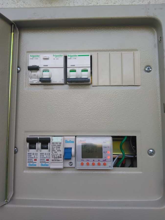 Gabinete de protecciones y meter de energía