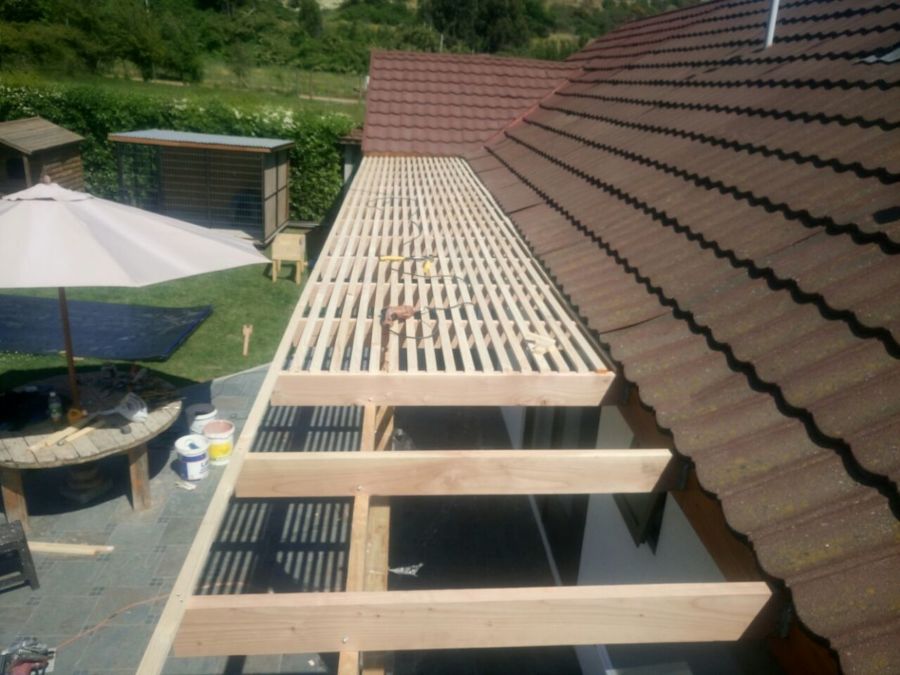 Instalación tramado de madera