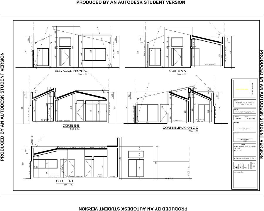 Lamina 2 Elevaciones y Cortes