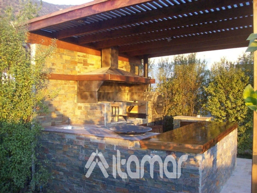 mesa en madera quincho pergola