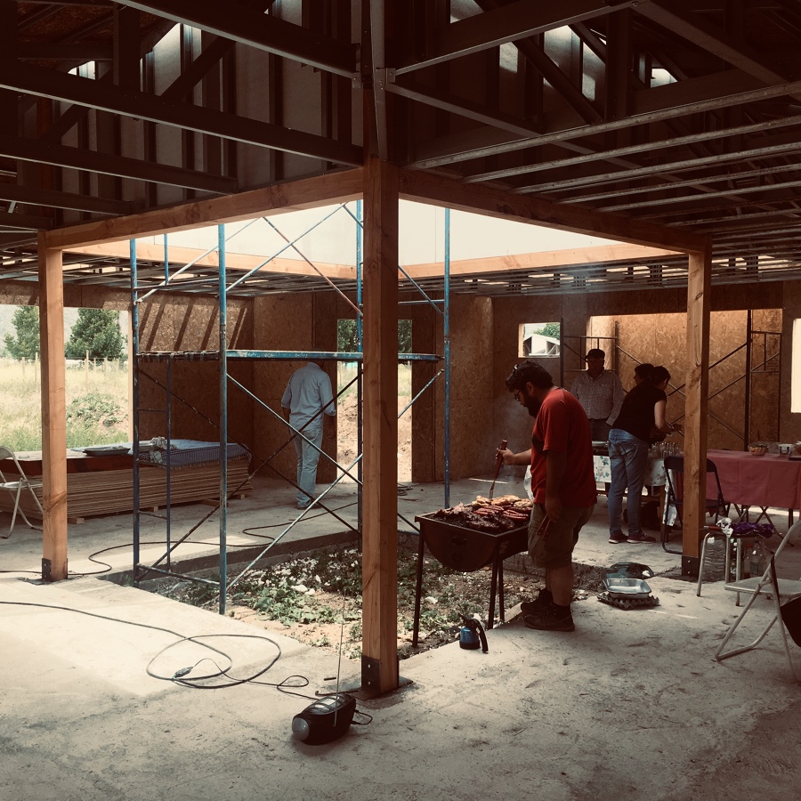 Patio central en construccion
