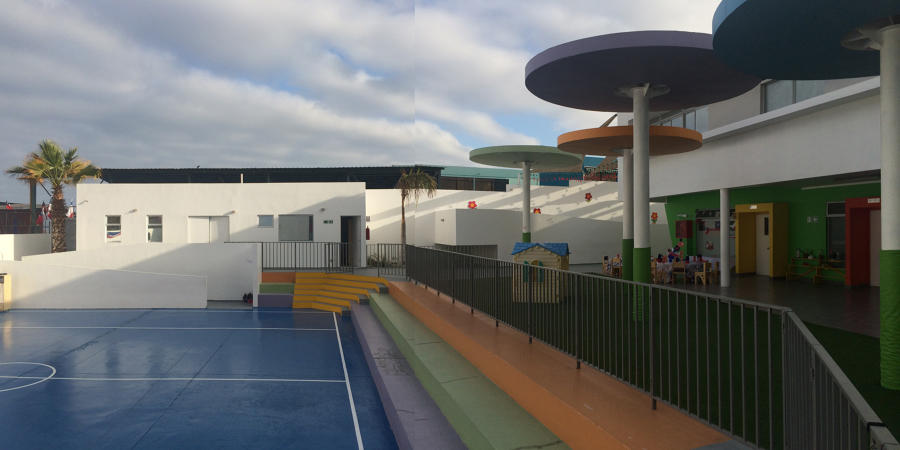 Patio y cancha en primer nivel