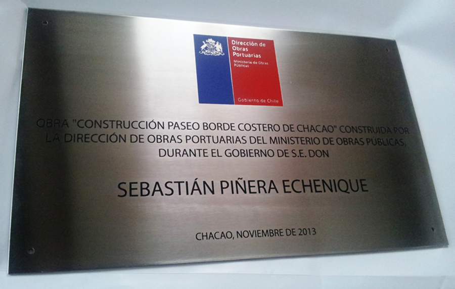 Placa de acero inoxidable fotograbada bajo relieve