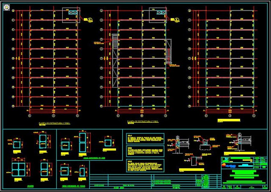 Plano de Planta de Estructuras y Detalles
