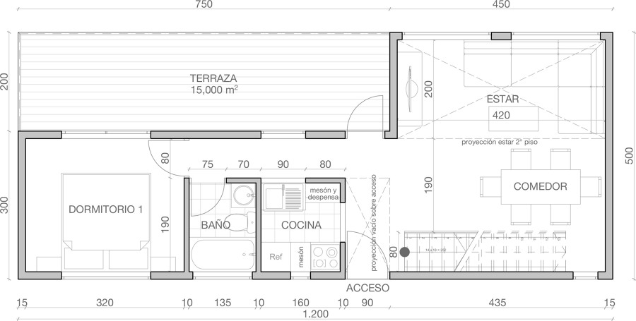 PLANTA ARQUITECTURA 1° NIVEL