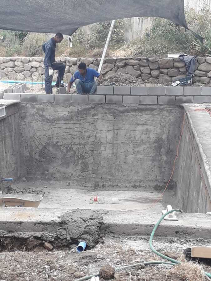 Preparación para Jardinera y cascada