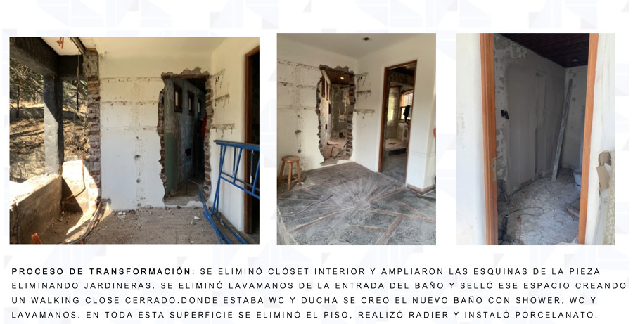 Proceso de ampliación Dormitorio Principal y Closet