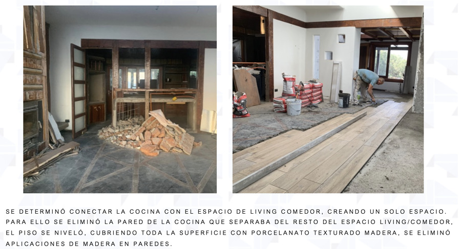 Proceso de remodelación Comedor, cocina y living