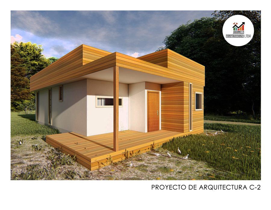 Proyecto de arquitectura  2019 Refugio a dos aguas de 59,32 m2