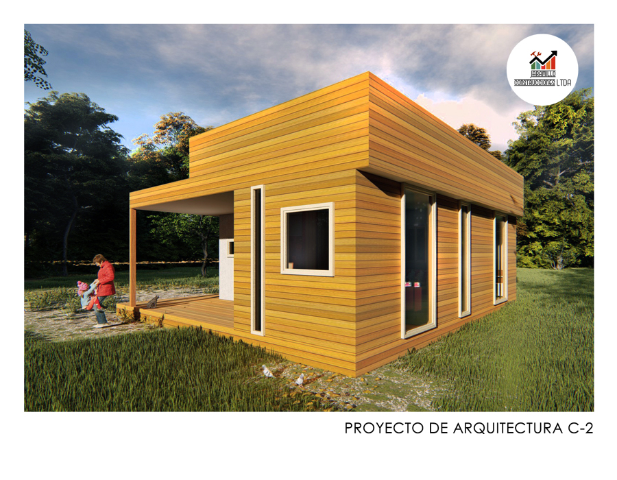Proyecto de arquitectura  2019 Refugio a dos aguas de 59,32 m2