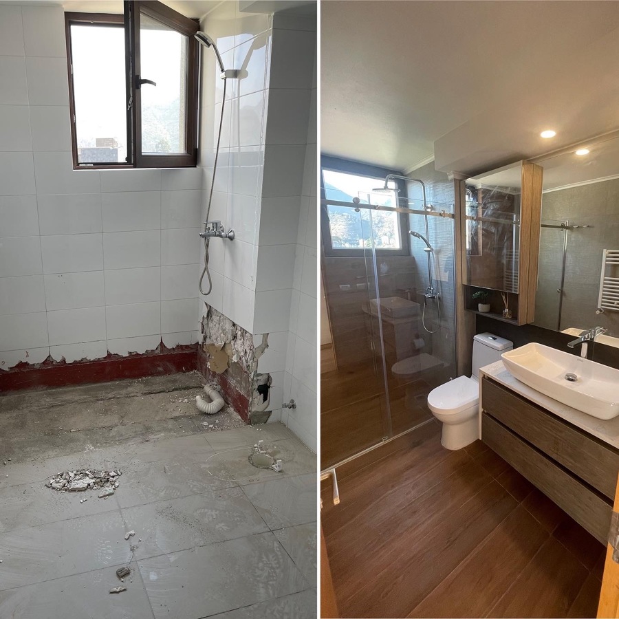 Remodelación General de Baño (pisos, paredes, muebles, gasfiteria,pintura)