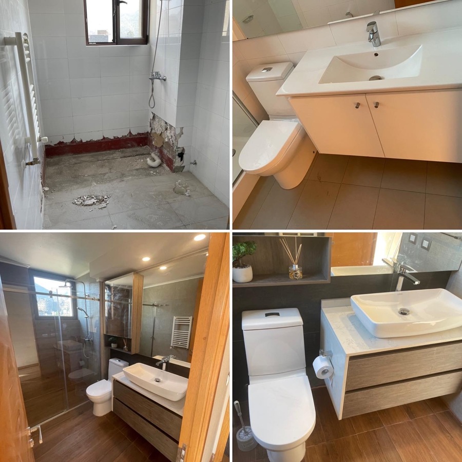 Remodelación General de Baño (pisos, paredes, muebles, gasfiteria,pintura)