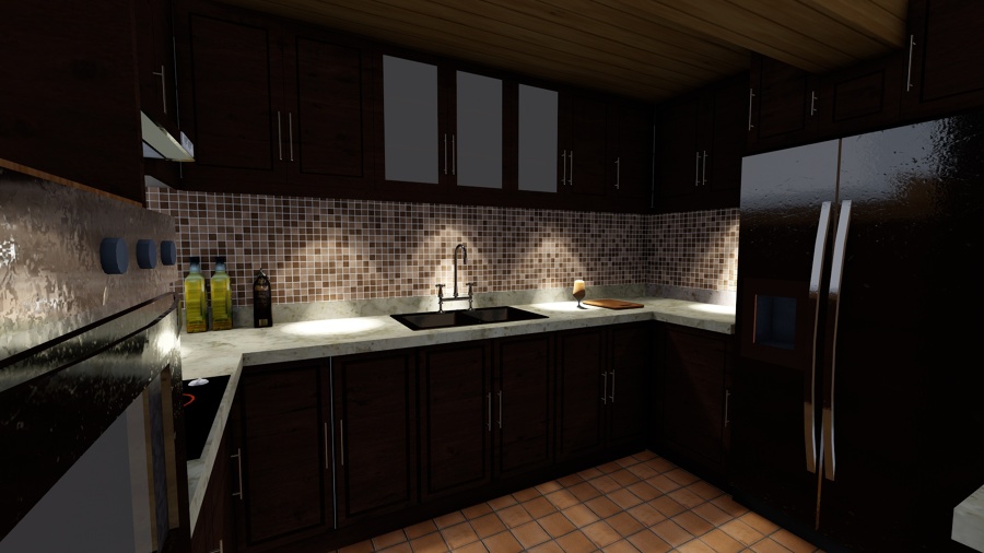 render cocina en 3D