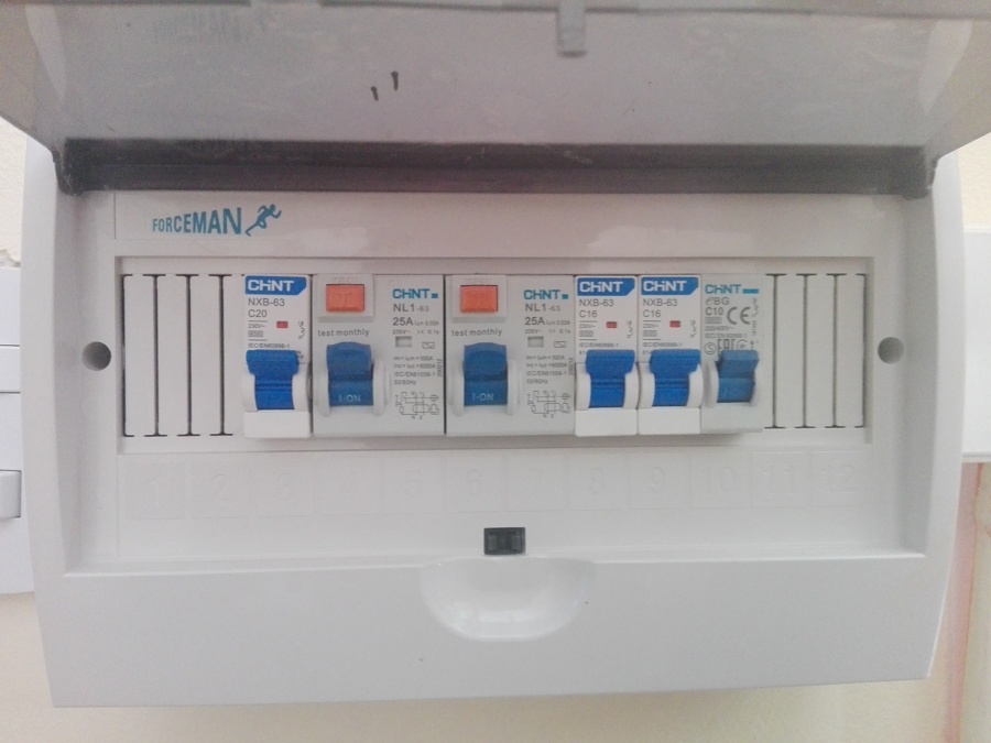 Tablero eléctrico después de la instalación. (1 de los 8 casas)