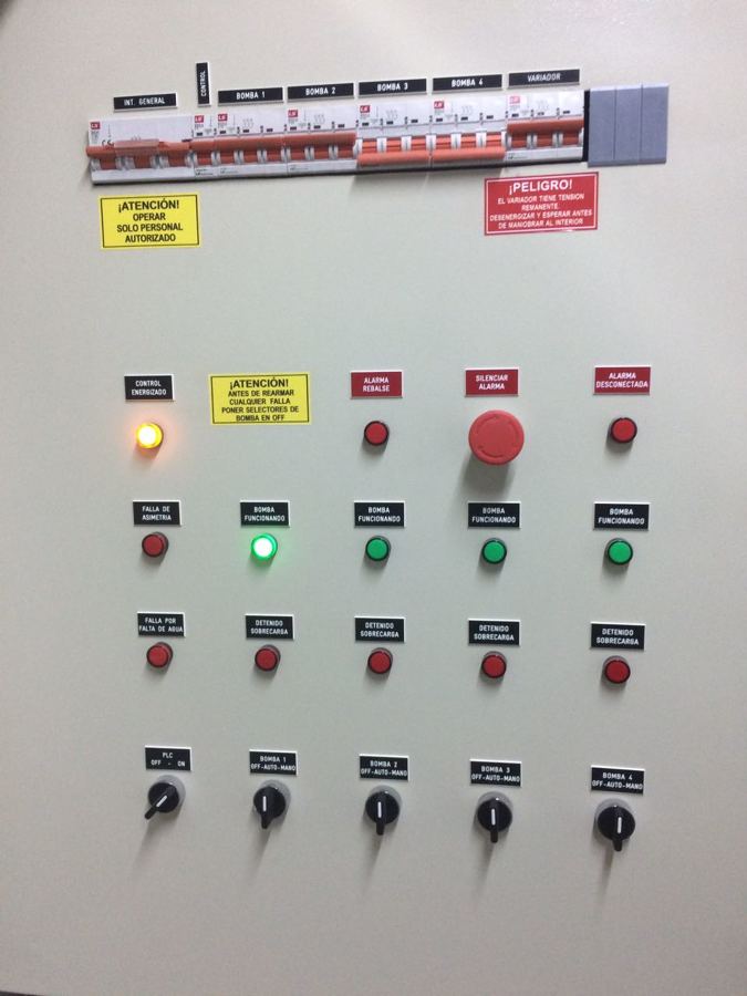 Tapara control tablero alimentacion Hidropack
