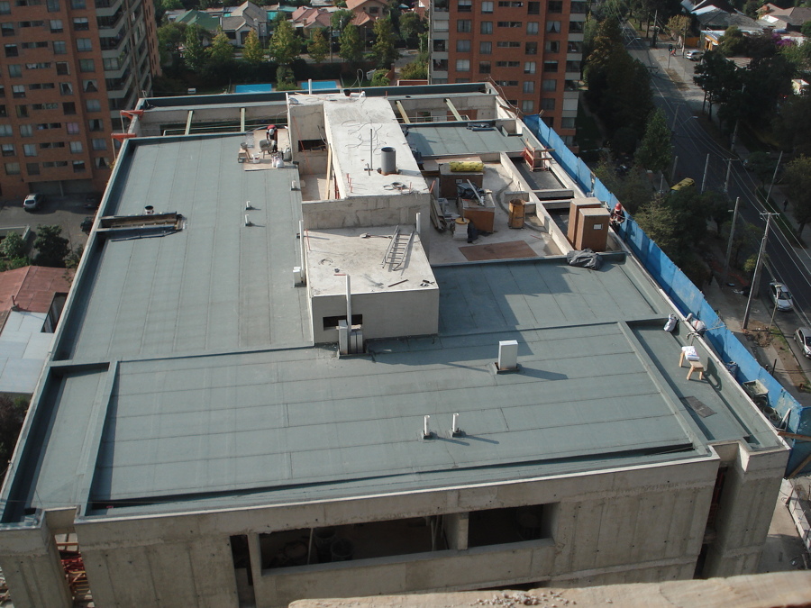 Techo con membrana asfaltica gravillada