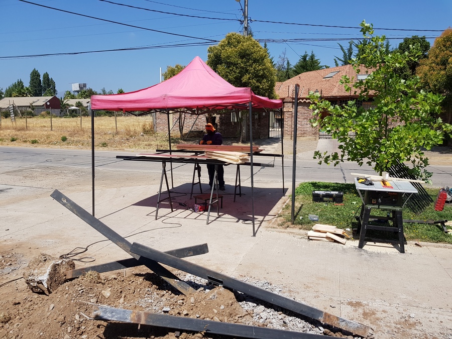 Trabajando en la obra