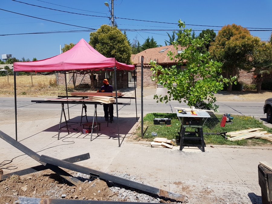Trabajando en la obra