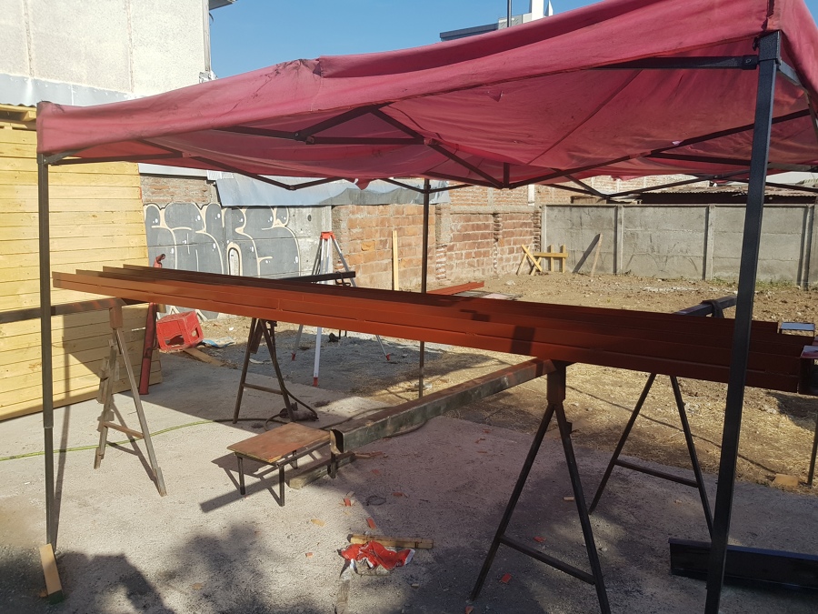 Trabajando en la obra