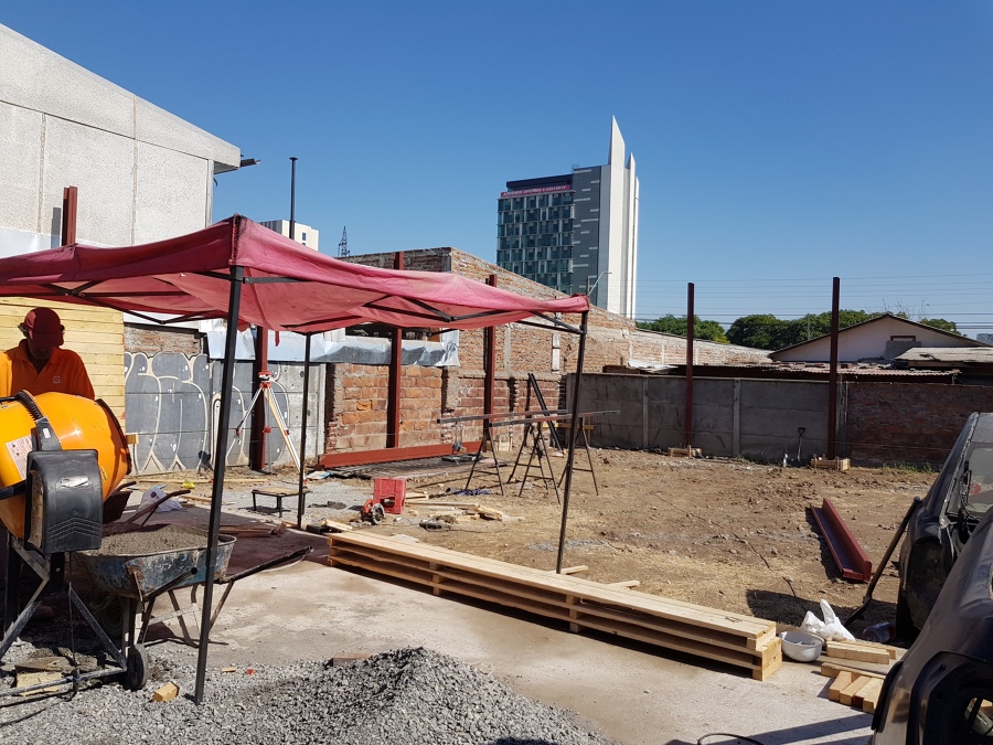 Trabajando en la obra