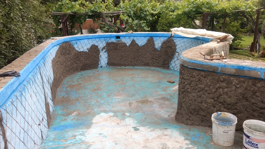 vista de surcos y estuco