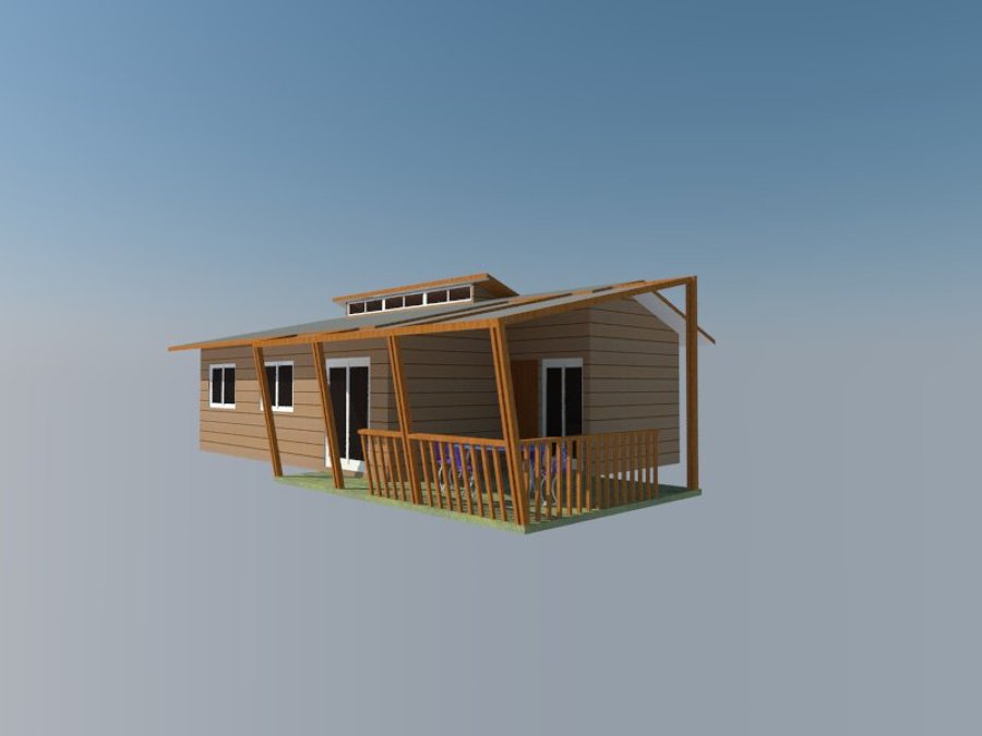 Vista Perspectiva - Acceso y Terraza