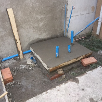 Construcción piscina.