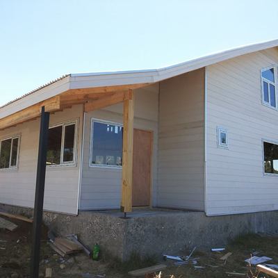 contruccion de casa de 2 nibeles viga ala vista