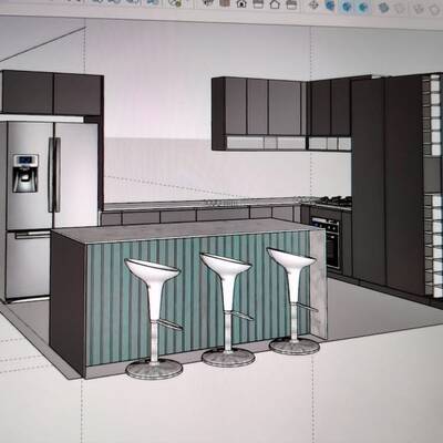 Cocina americana en melamina