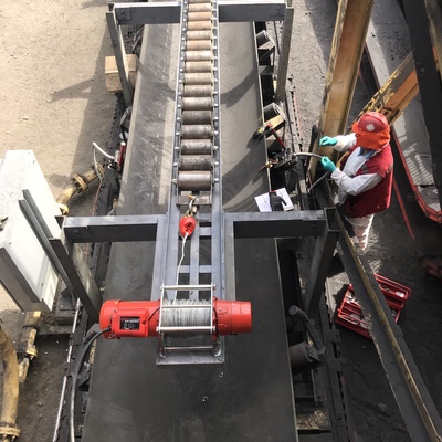 Fabricación y montaje sistema porta cadena,CAP Minería, Caldera