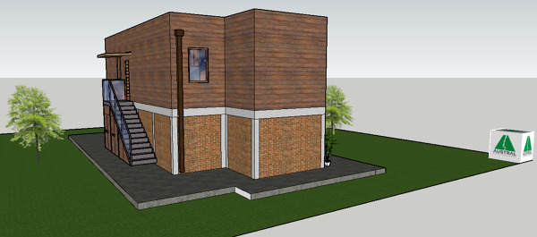 Ampliación 72m2 independiente, revestimiento en Internit Siding.