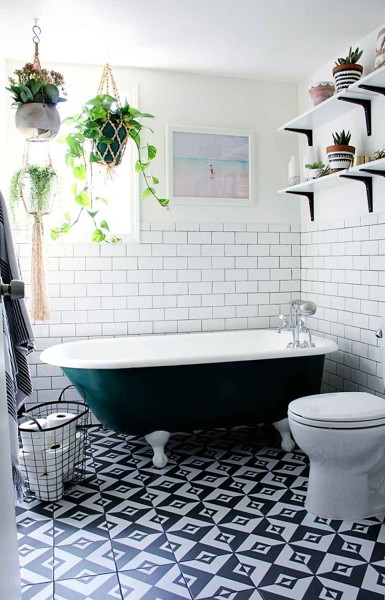 Baño con plantas