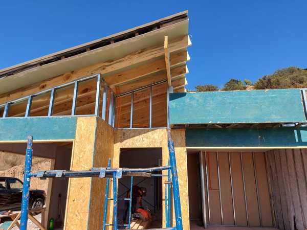 Casa mediterránea con viga a la vista