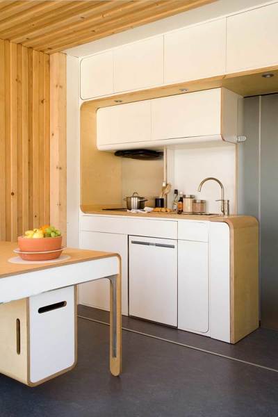 Cocina en vivienda prefabricada