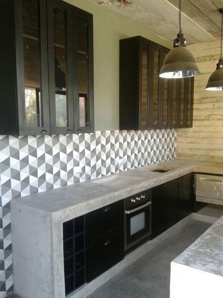 COCINA MADERA PINTADA