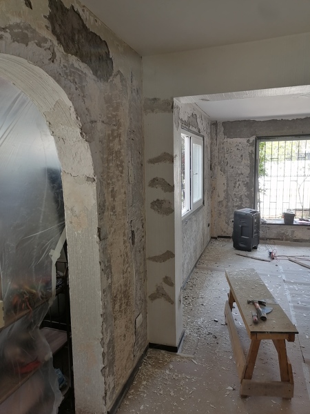 etapa de alisado de muros