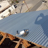 Comenzando a instalar  las planchas de zinc.